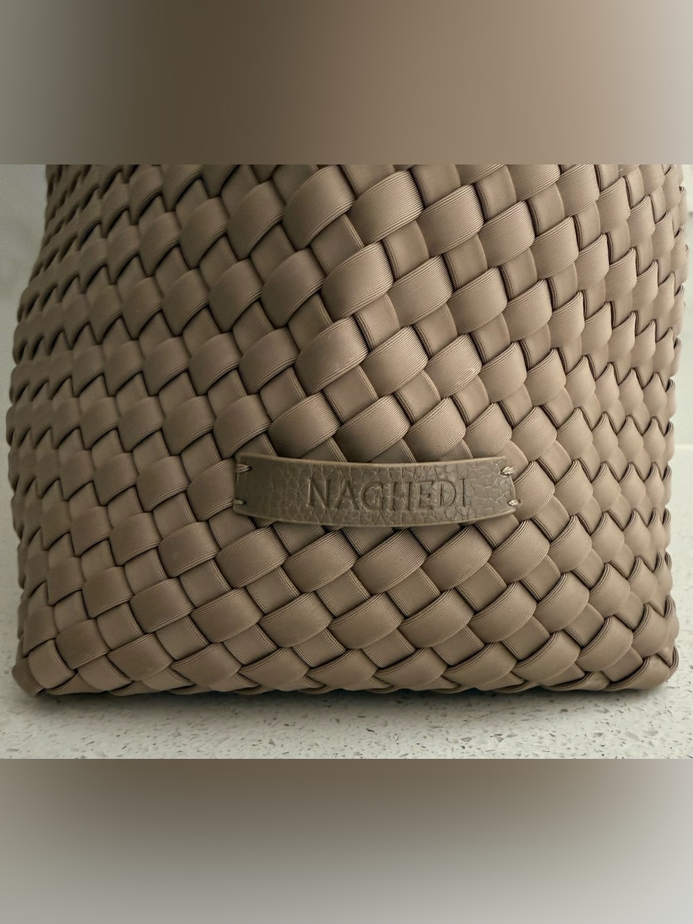 NAGHEDI Jetsetter Woven Tote Bag Cashmere - Picture 8 of 13